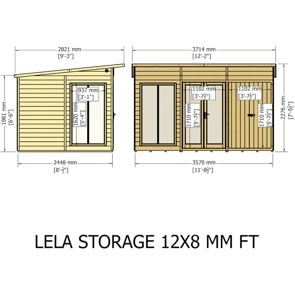 Shire Lela 12 x 8ft Double Door Summerhouse with Storage Image 9