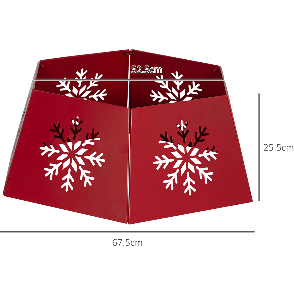 Everglow Red Hollow Snowflake Pattern Hexagon Christmas Tree Base Cover Image 7