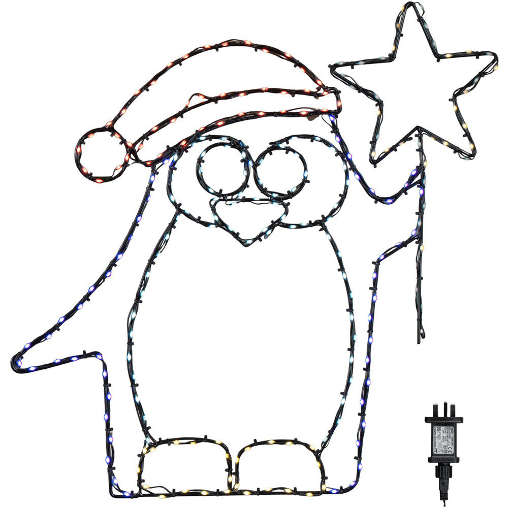 Premier FlexiBrights 221 Multicolour LED Light Up Christmas Penguin with Star 58cm Image 2