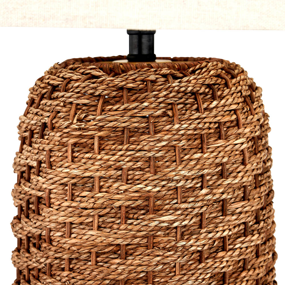 Pacific Lifestyle Andros Brown Woven Seagrass Table Lamp Image 3