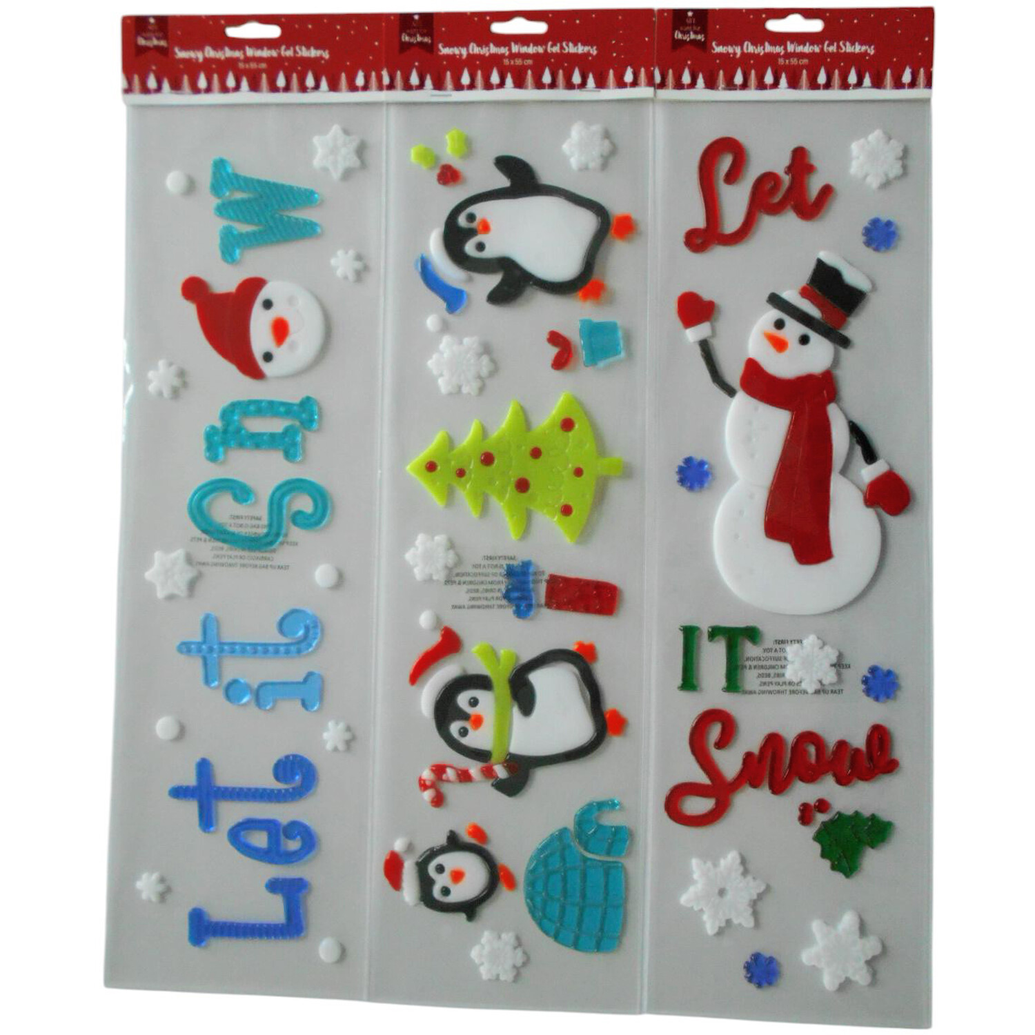 Snowy Christmas Window Gel Stickers Image
