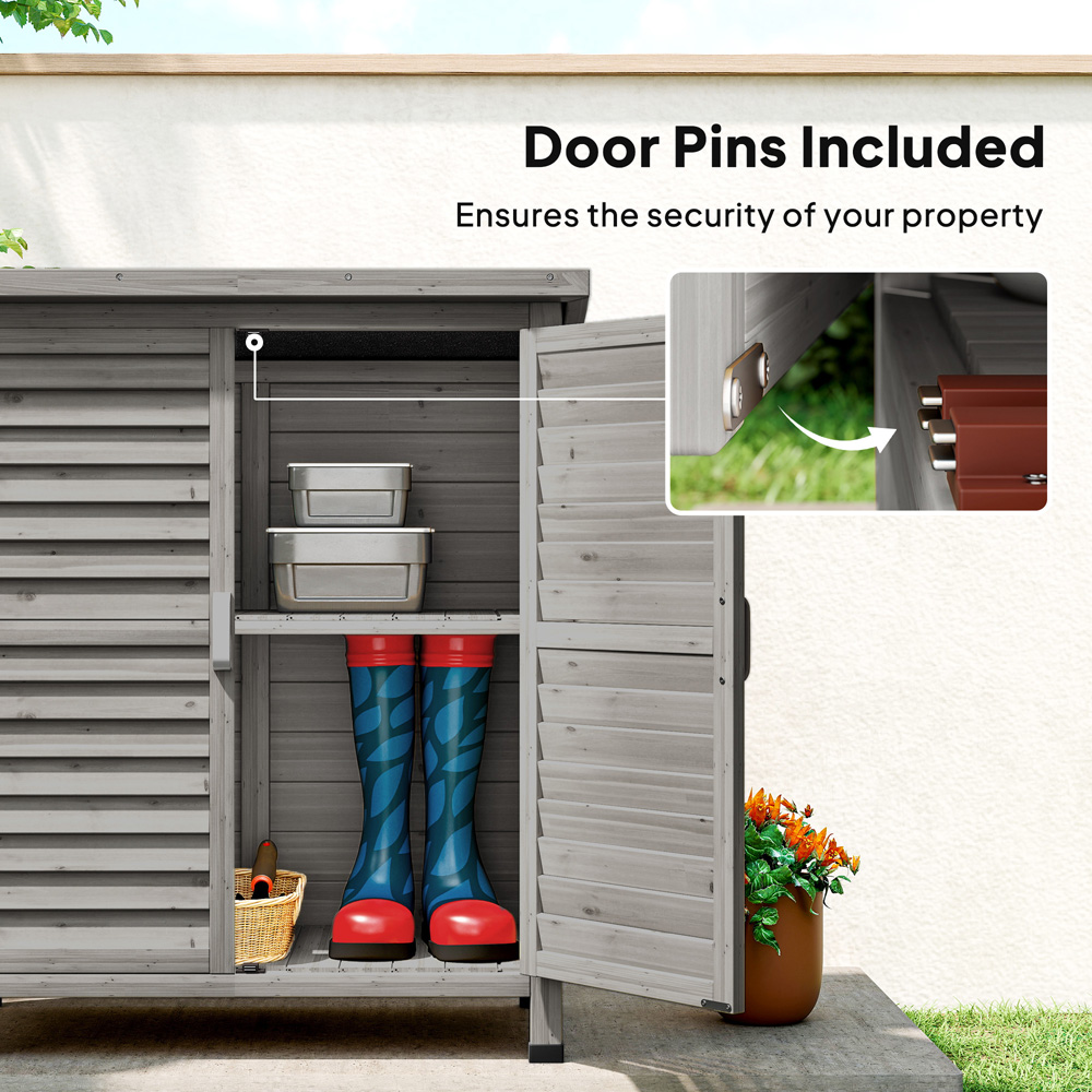 Outsunny 3 x 1.5ft Grey Wooden Garden Shed Image 7