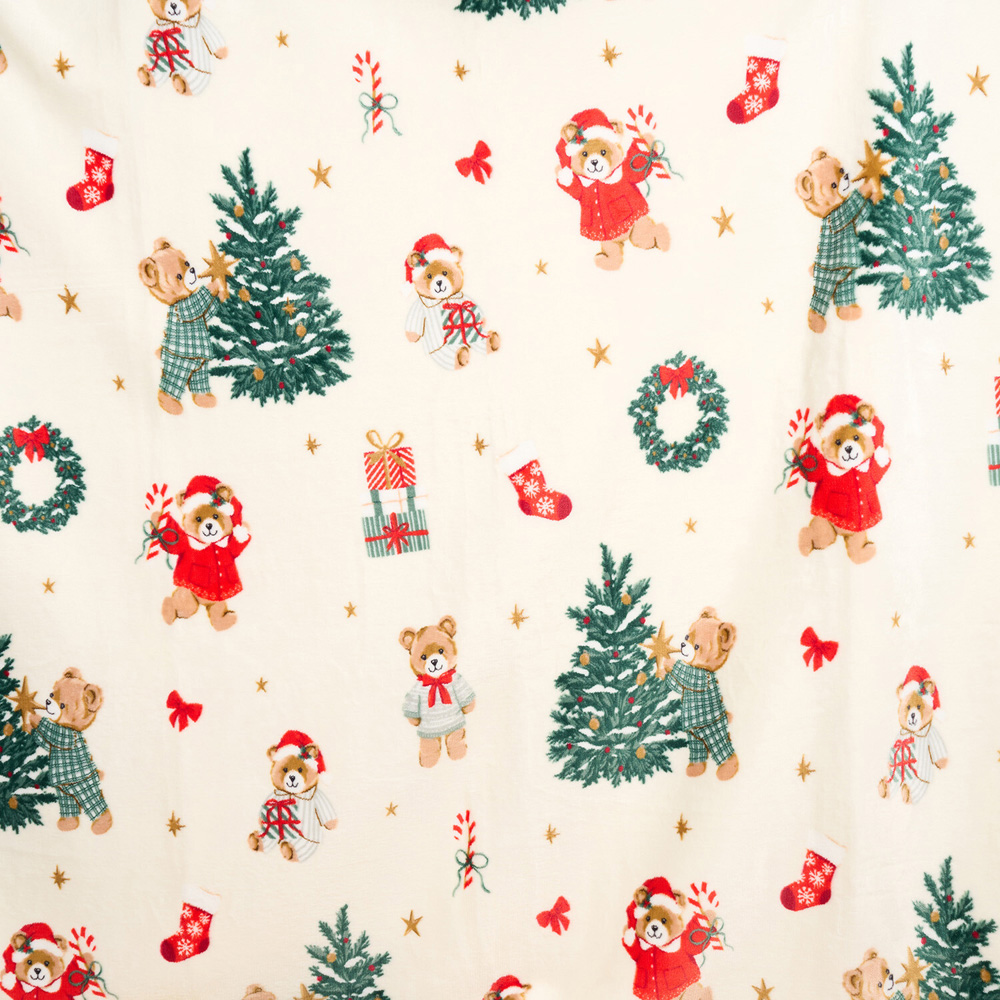 Buddy Bear Christmas Sherpa Throw Image 7