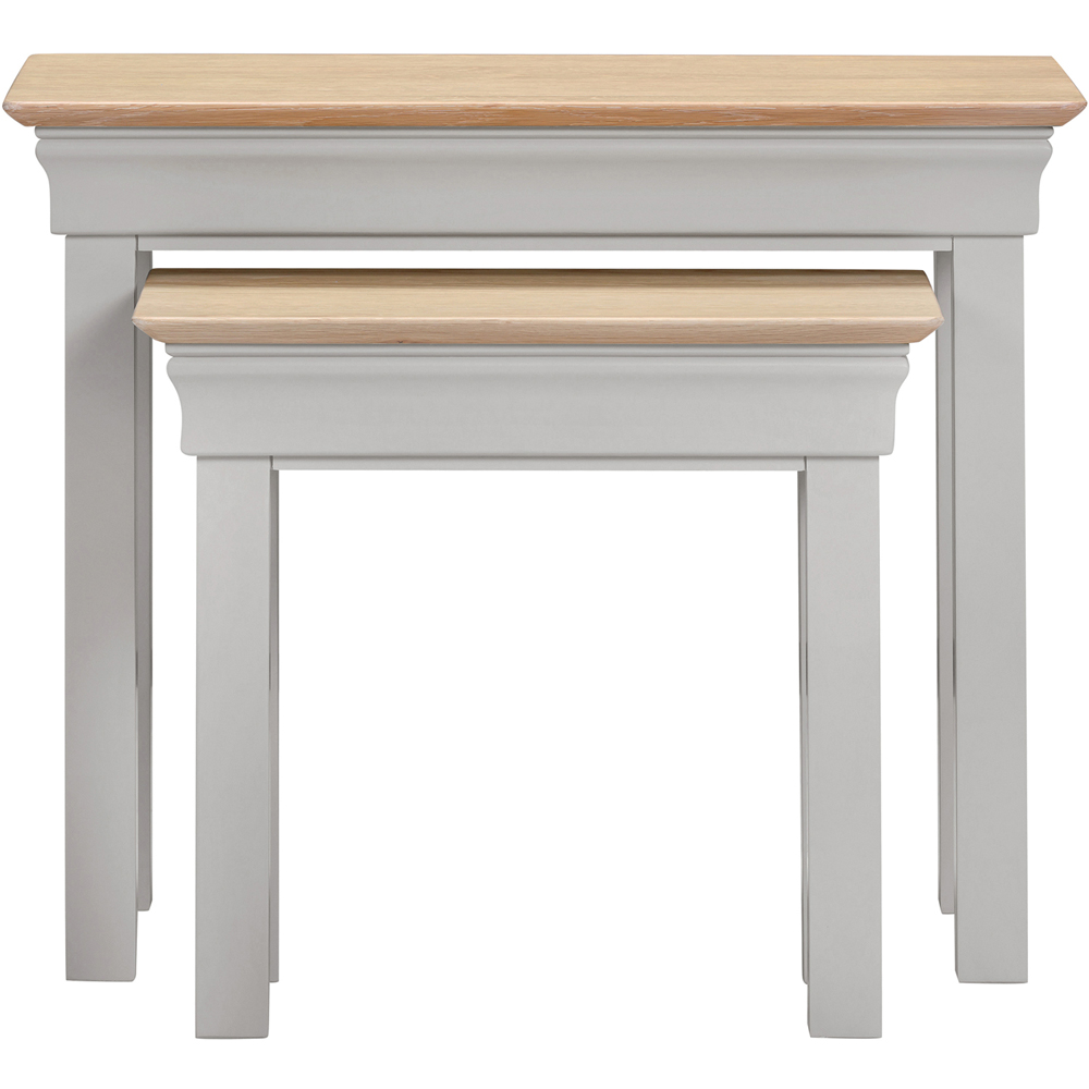 Seconique Bordeaux Pebble Grey and Oak Nest of Tables Set of 2 Image 3