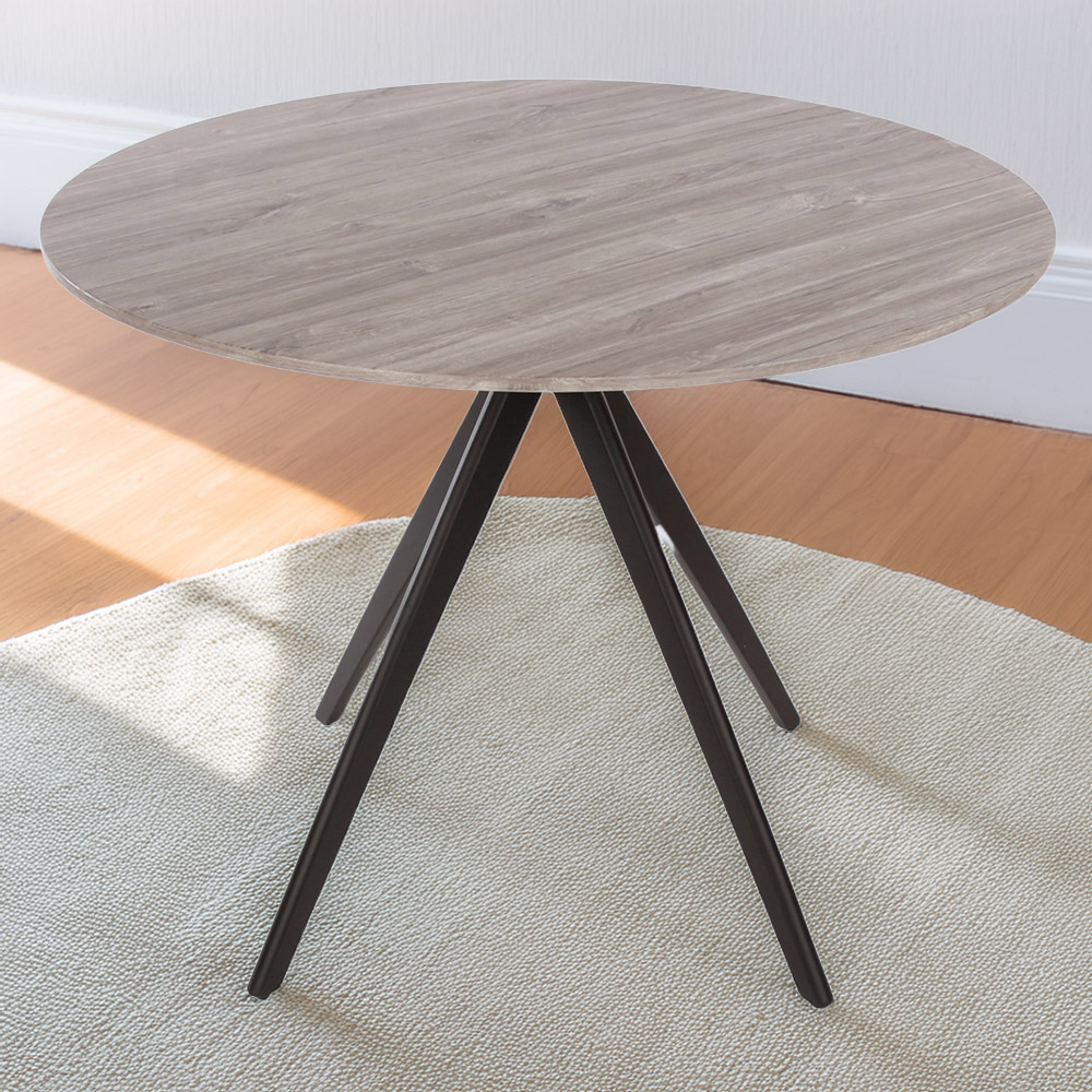 Core Products Aspen 4 Seater Round Dining Table Grey Oak Effect Image 1