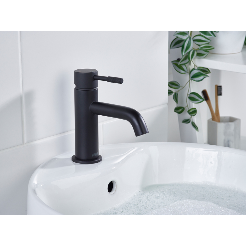 Bristan Molida Matt Black Cool Start Basin Mixer with Clicker Waste Image 6