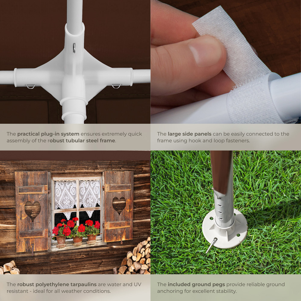 tectake Alpine Removable Side Panels Gazebo 900 x 300cm Image 5