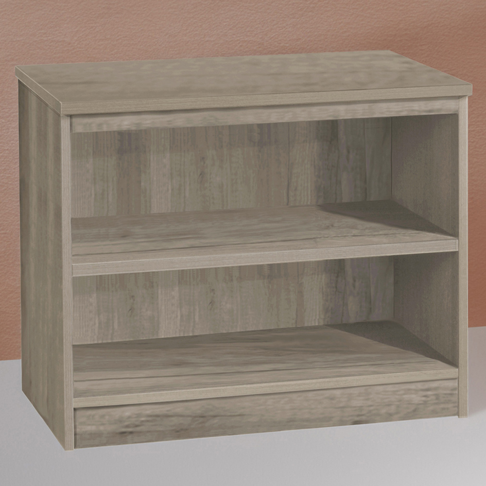 R White Cabinets 2 Shelf Grey Desk Height Wide Bookcase Image 1