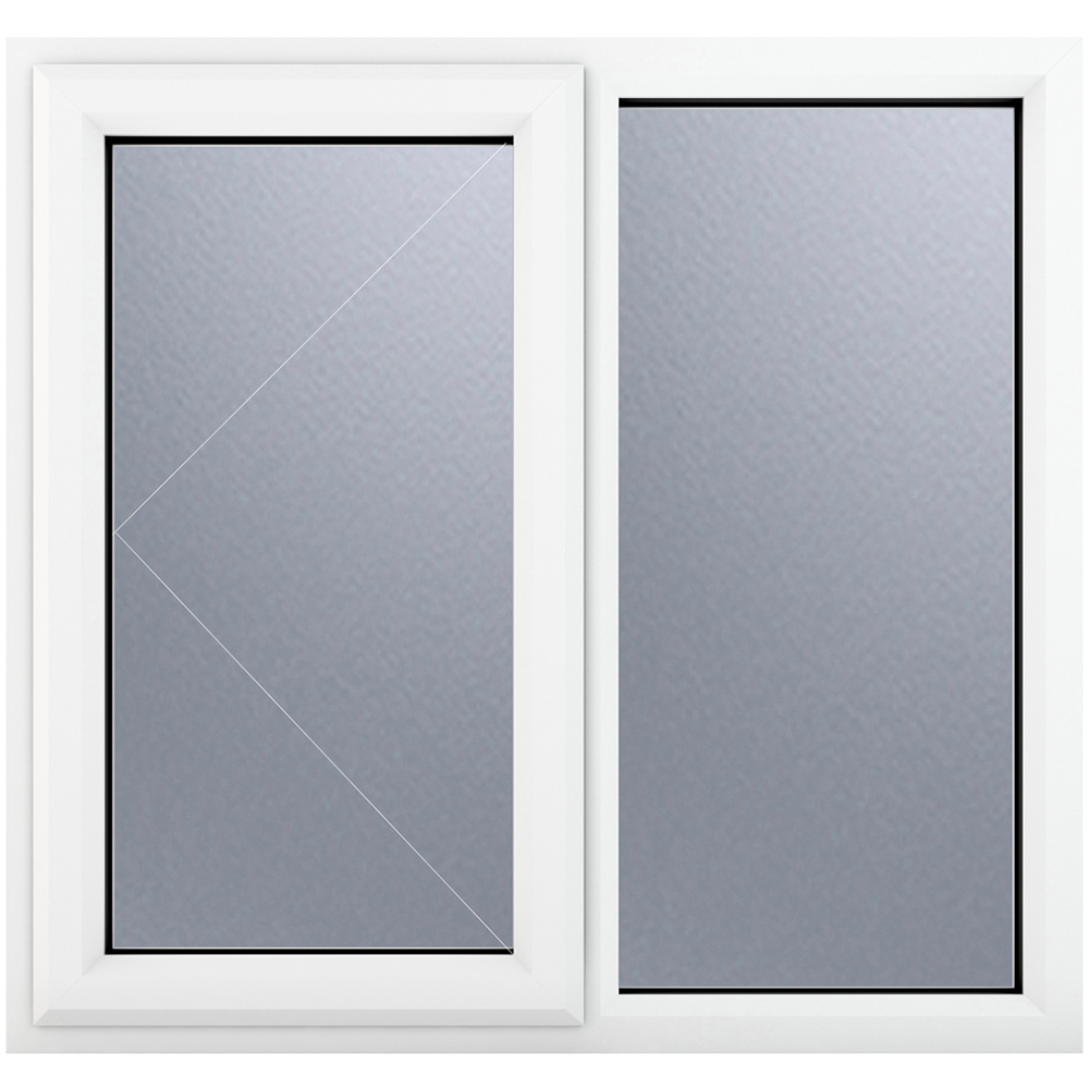 Crystal uPVC Triple Glazed Window LH Side Hung Next to a Fixed White Obscure Glass 1190x1040mm Image 2