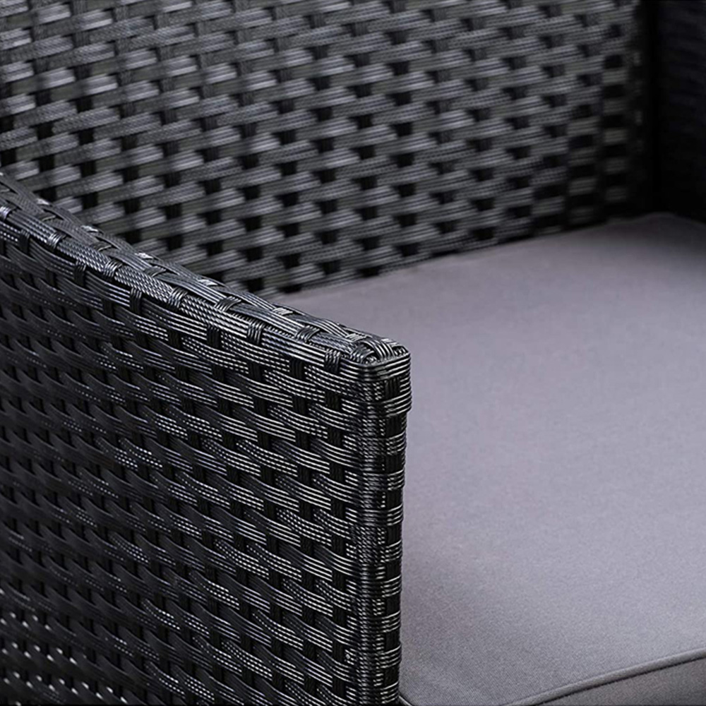 Roger 4 Seater Black Rattan Outdoor Sofa Set with Table and Seat Cushions Image 2