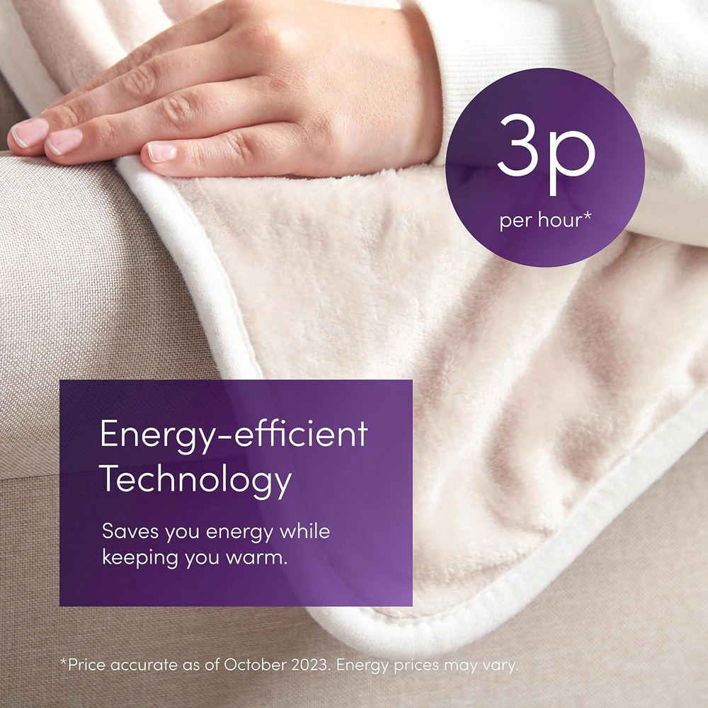 Emperial Cream Electric Heated Throw Blanket Image 3