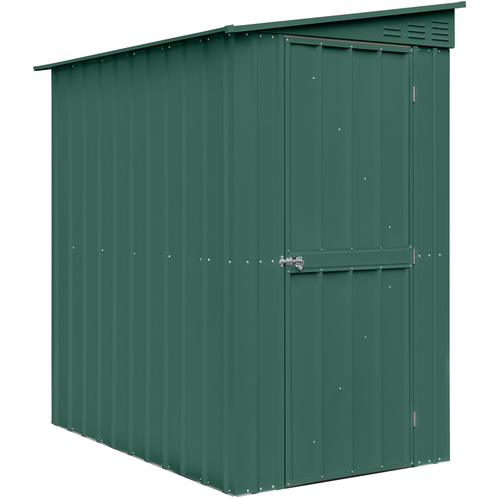Globel 4 x 6ft Single Door Green Metal Lean To Garden Shed Image 1