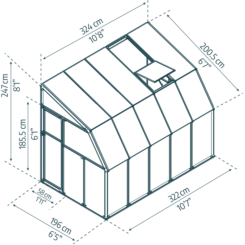 Palram Canopia Clear Sunroom 6 x 10ft Image 4