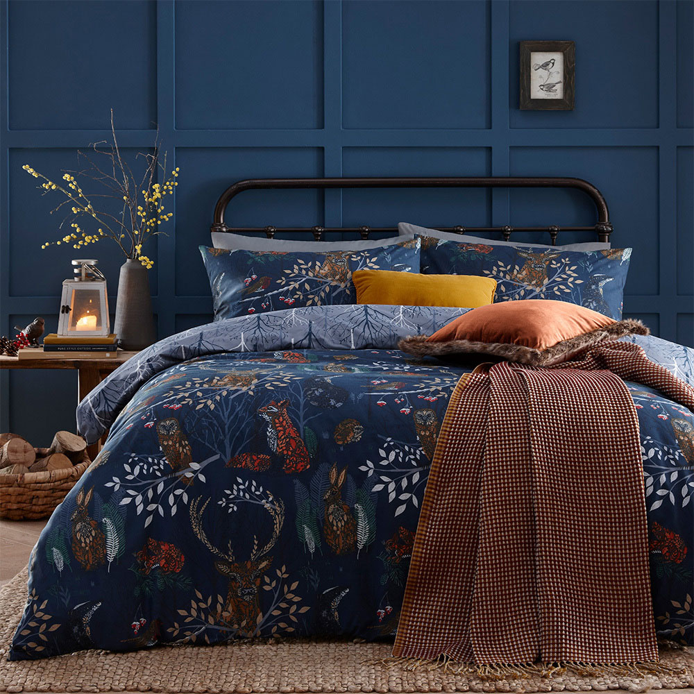 furn. Forest Fauna Single Navy Duvet Set Image 4