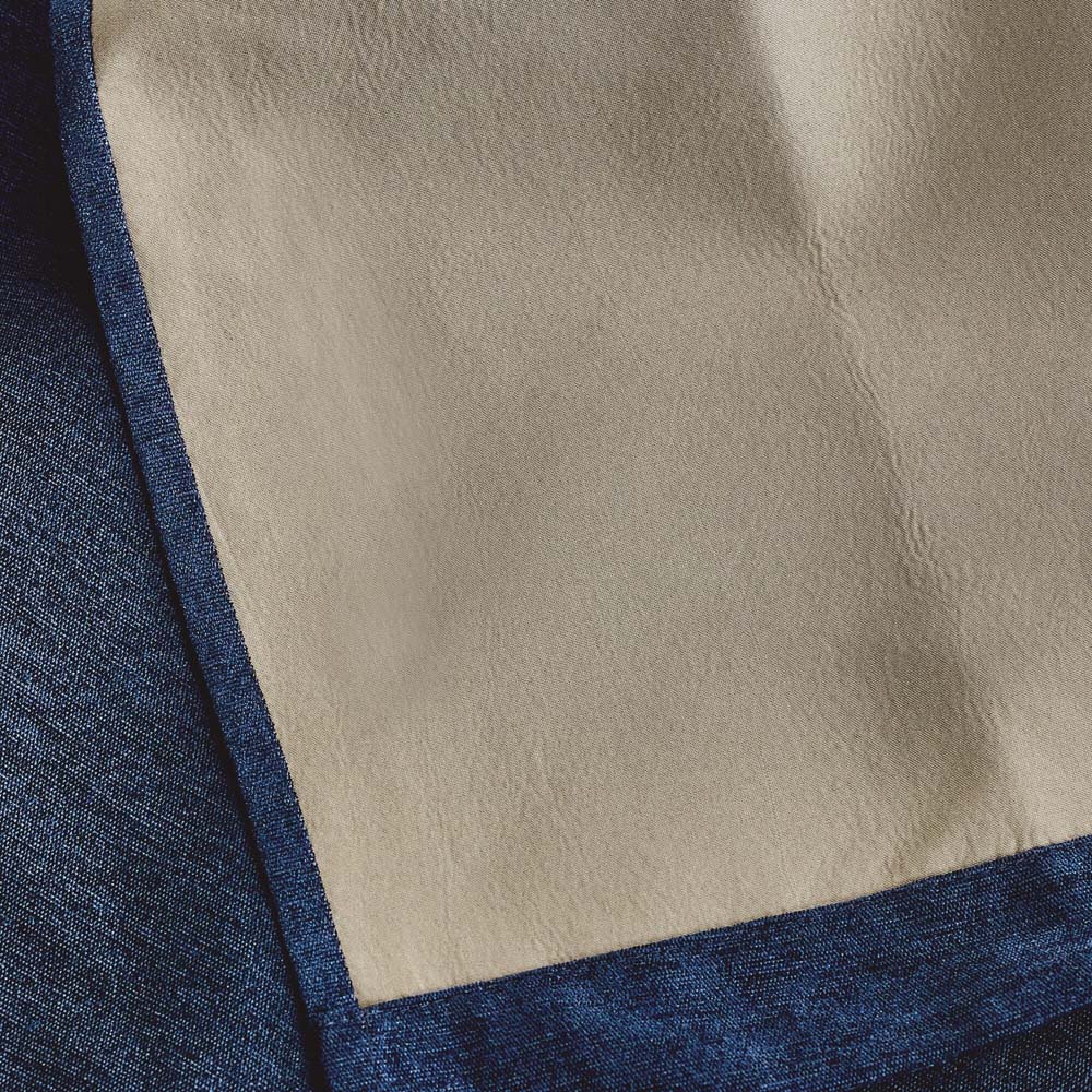 Alan Symonds Blue Chenille Blackout Pencil Pleat Curtains 168cm x 183cm Image 4