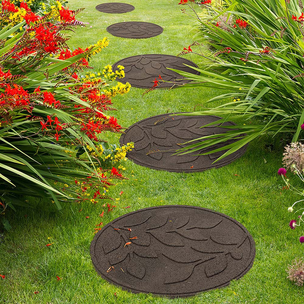 Primeur 46cm Earth Leaves Reversible Stepping Stone 4 Pack Image 2