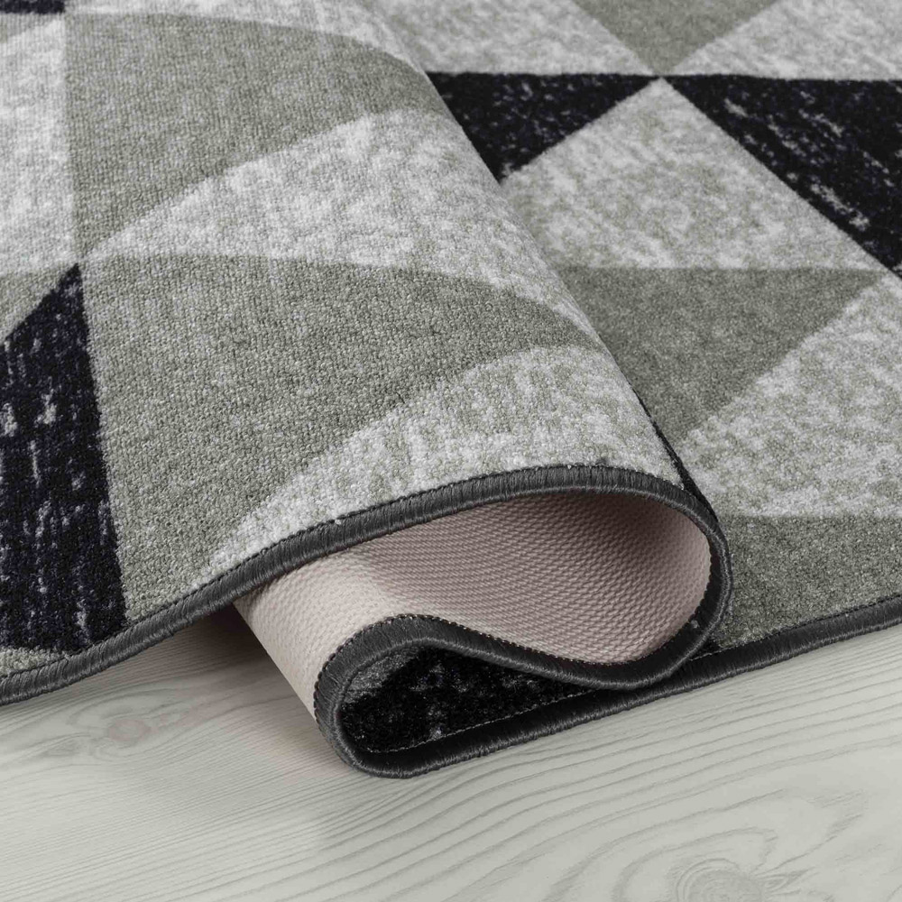 Desire Rugs Havana Grey Geometric Anti Slip Door Mat 300 x 80cm Image 3