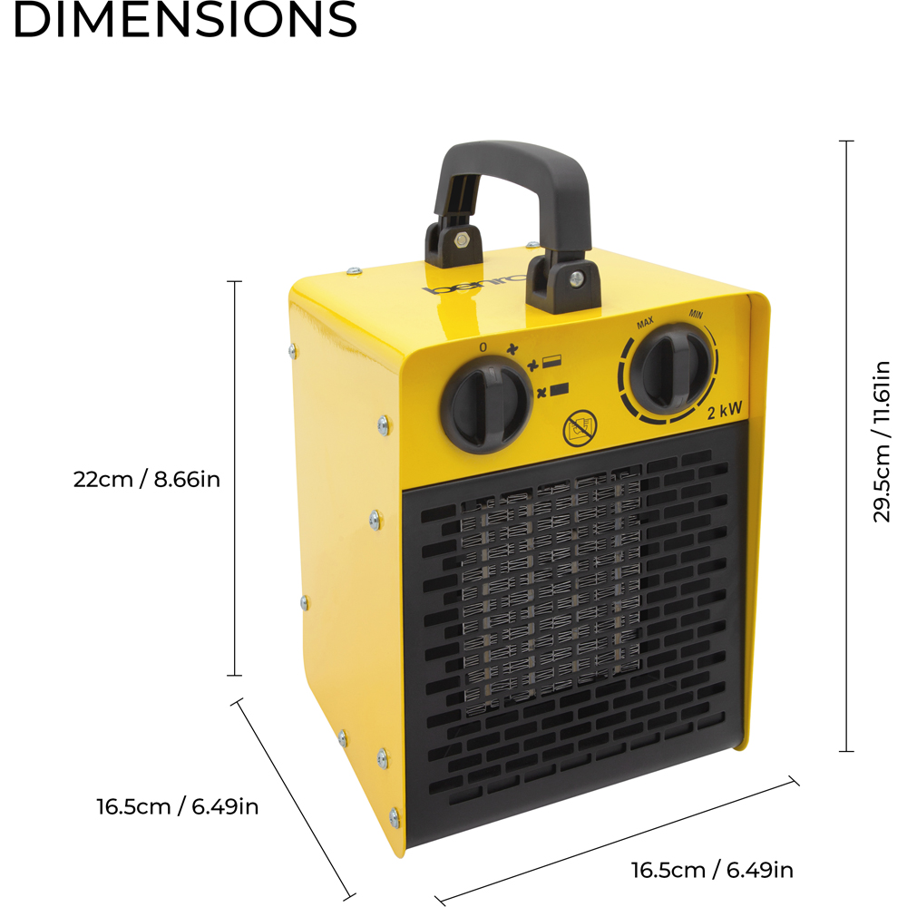 Benross Yellow Industrial Fan Heater 2000W Image 6