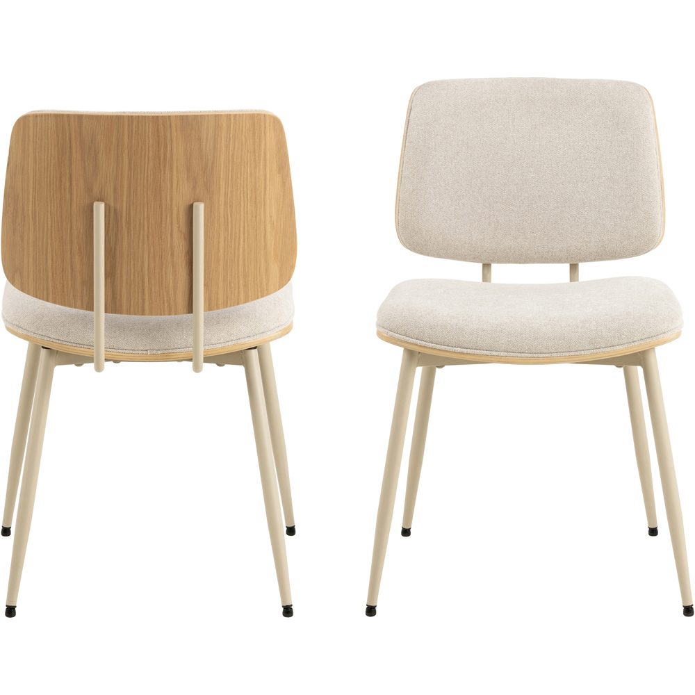Florence Owen Set of 2 Beige Apia Fabric Dining Chair Image 3