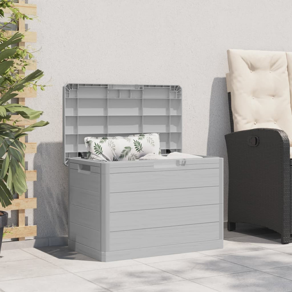 Walplus Grey Polypropylene Wood Texture Garden Cushion Box 53 x 77.5 x 44.5cm Image 8