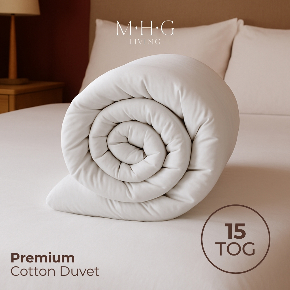 MHG Living Super King Size White Extra Warm Winter Cotton Duvet 15 Tog Image 7