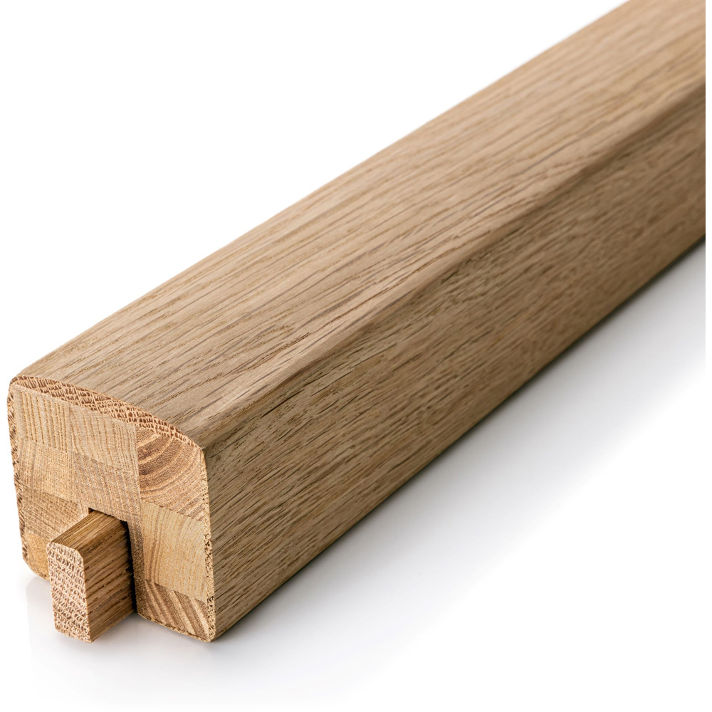 Blueprint Joinery Cambridge Oak Grooved Black Metal Handrail and Base Rail Set 2.4m Image 3