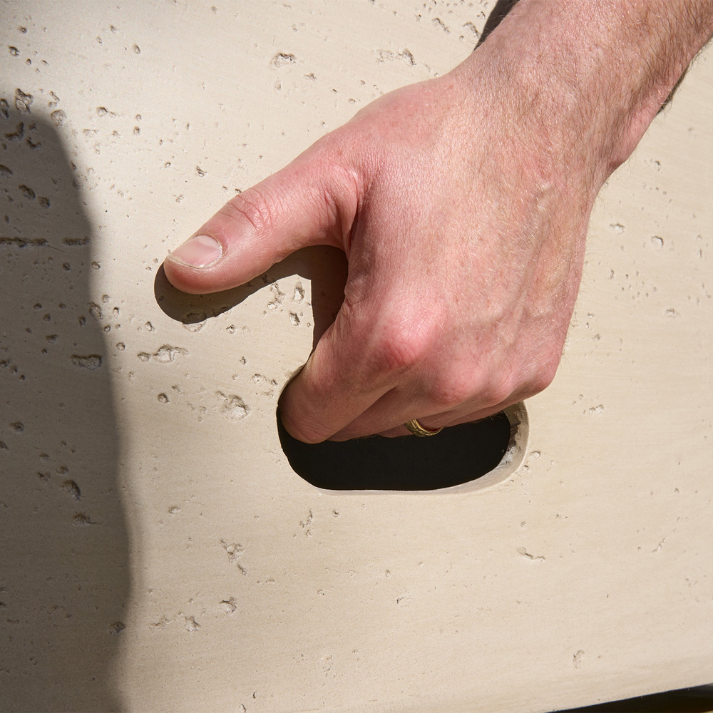 Field & Flame Liana Travertine Low Rectangle Style Gas Fire Pit 50000 BTU Image 7