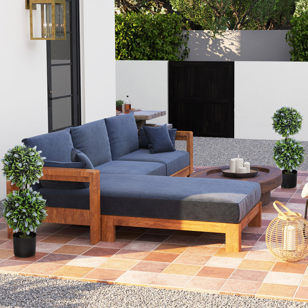 Portland Blue Lavender Flower Artificial Plant in Pot 2 Pack Image 6