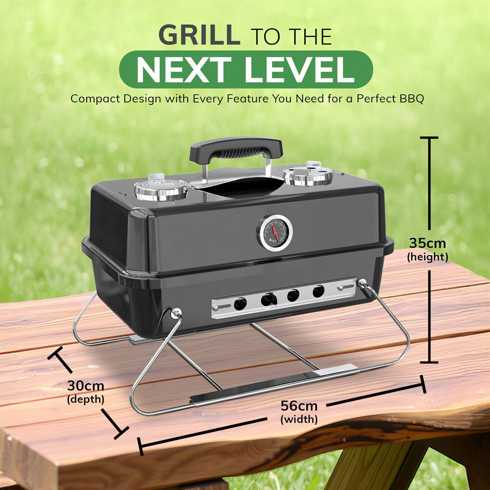House of Home Black Portable Charcoal BBQ Grill Image 7