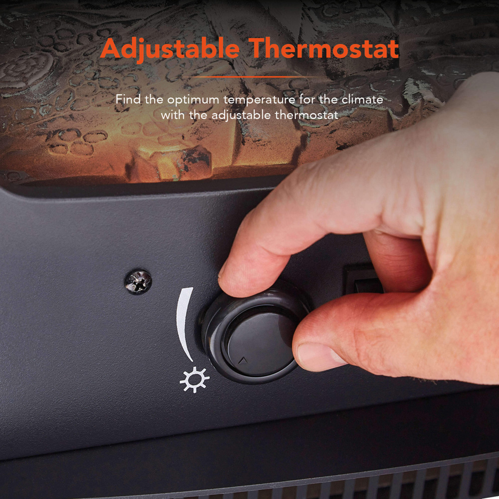 Warmlite Cambridge Black and Oak Stove Fireplace Suite with LED Flame Effect 1850W 40 inch Image 5