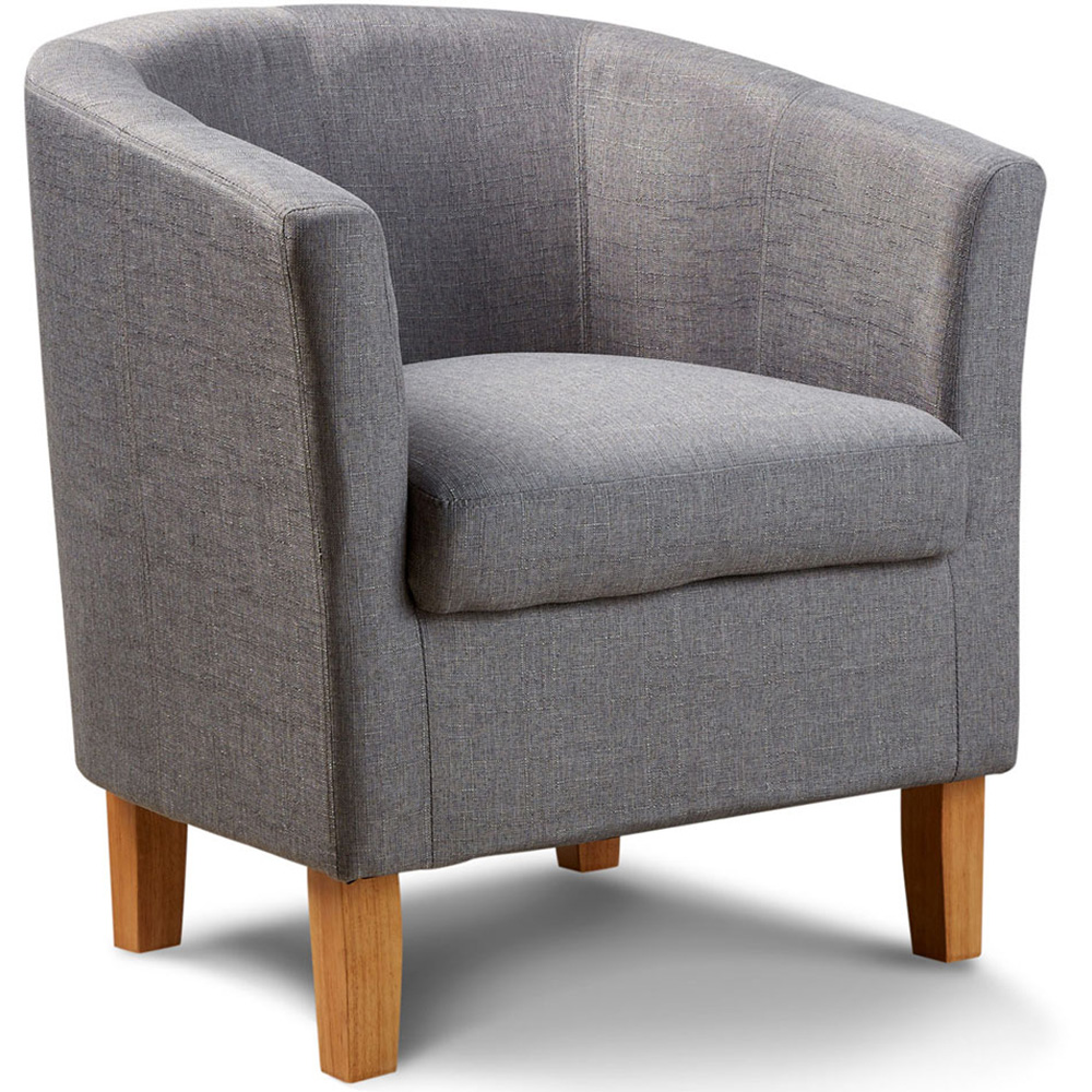 Home Source Bedford Light Grey Padded Tub Chair Image 2