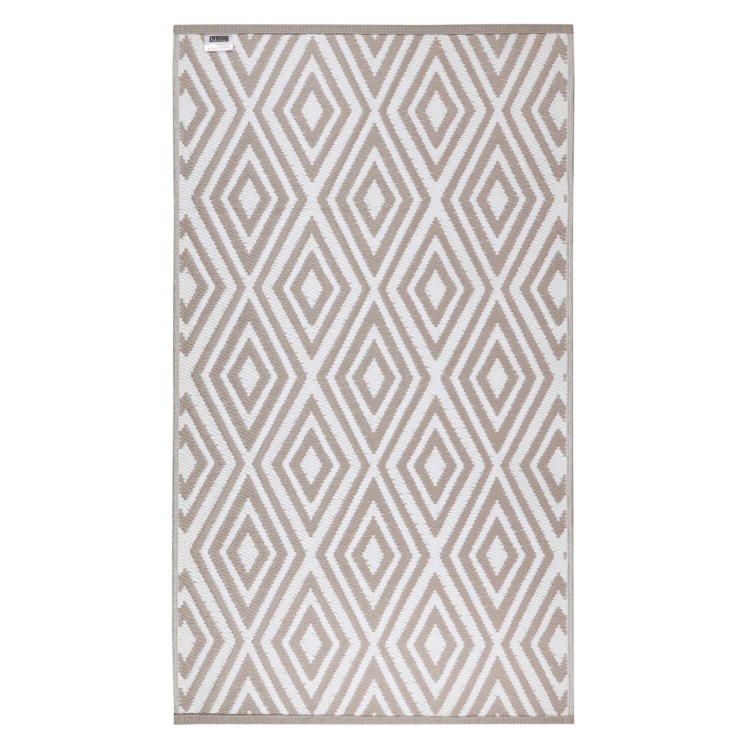 Diamond Outdoor Rug - Taupe Image 2