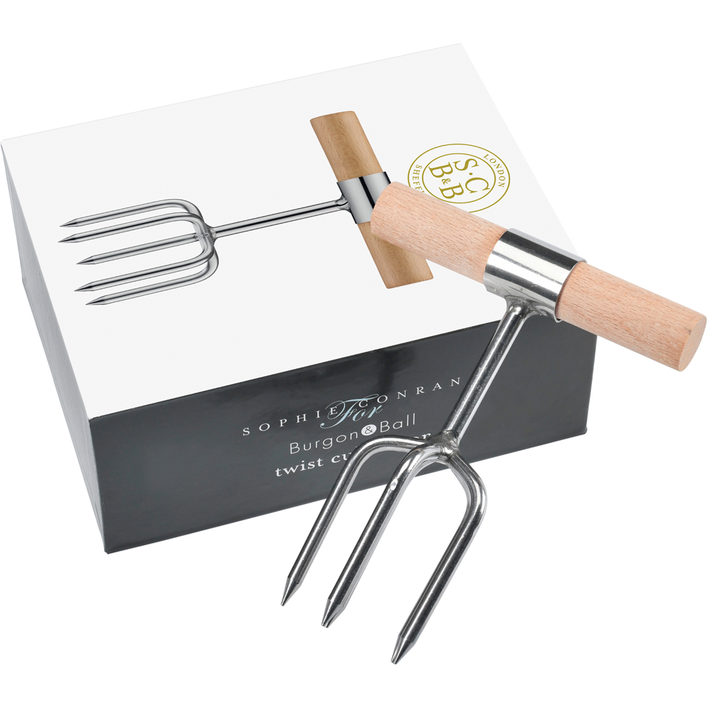 Sophie Conran Stainless Steel Garden Twist Cultivator with Beech Wood Handle in Gift Box Image 4
