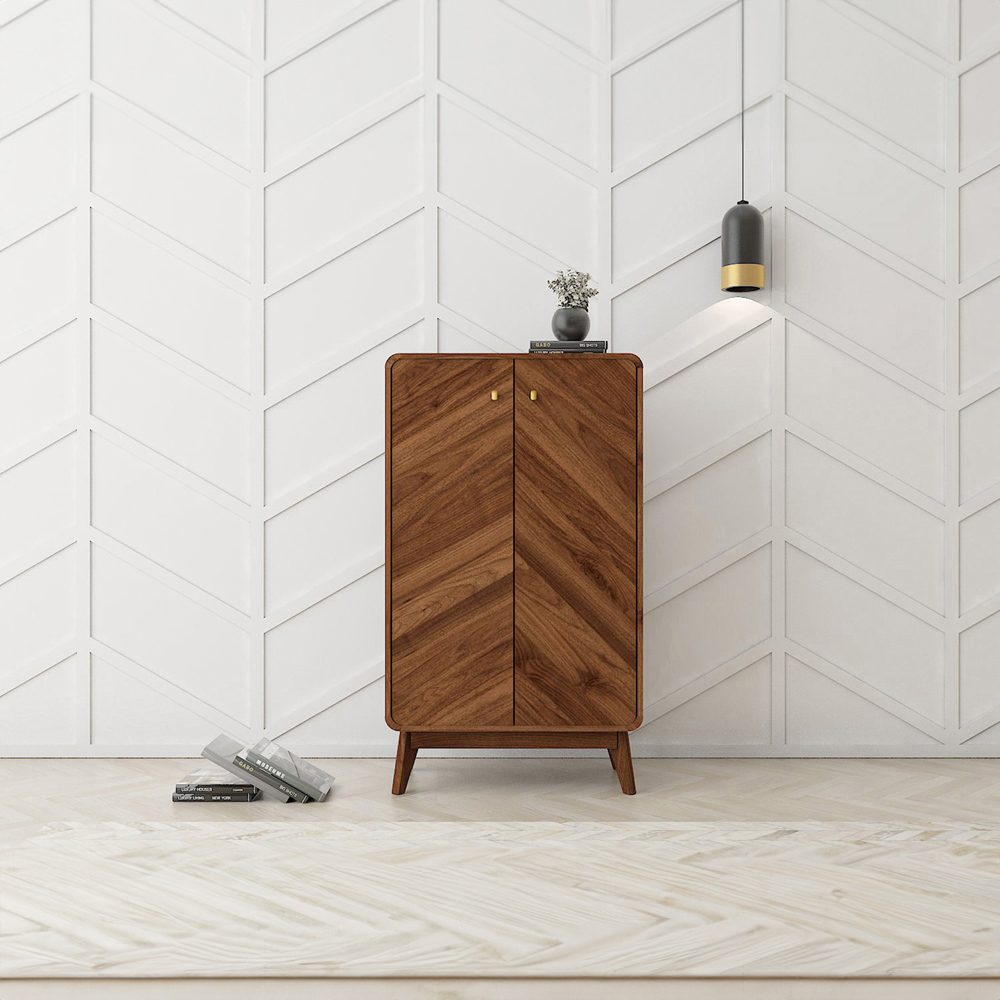 Kudl LV44 2 Door Columbian Walnut Shoe Cupboard Image 4