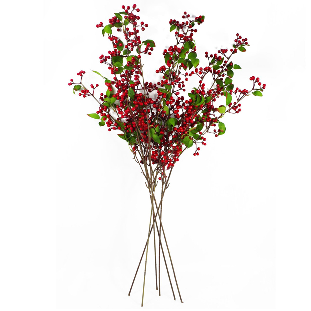 Leaf Berry Branch Red Pick 80cm 6 Pack Image 1