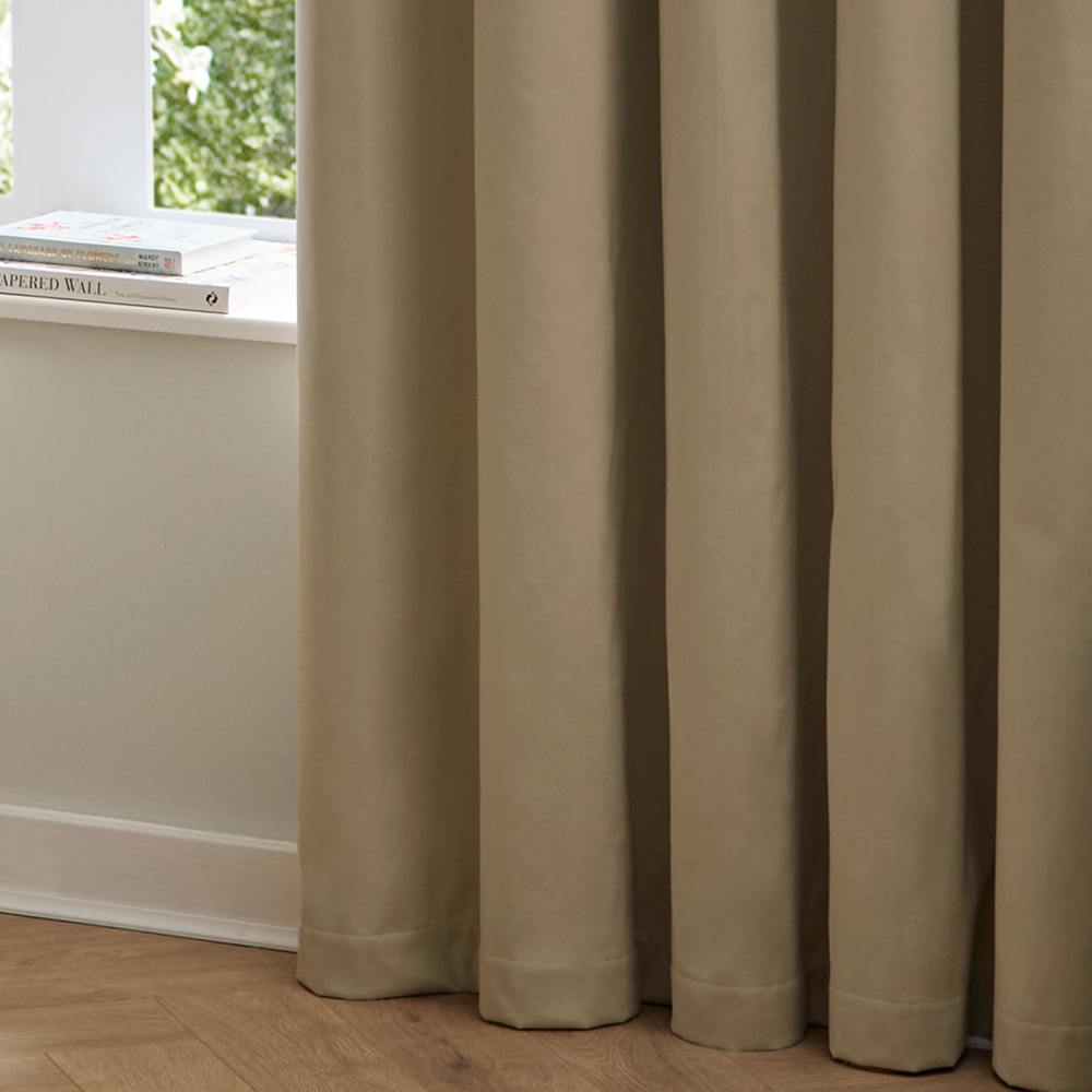Furn The Ultimate Mocha Velvet Fully Lined Eyelet Curtains 168 x 137cm Image 4