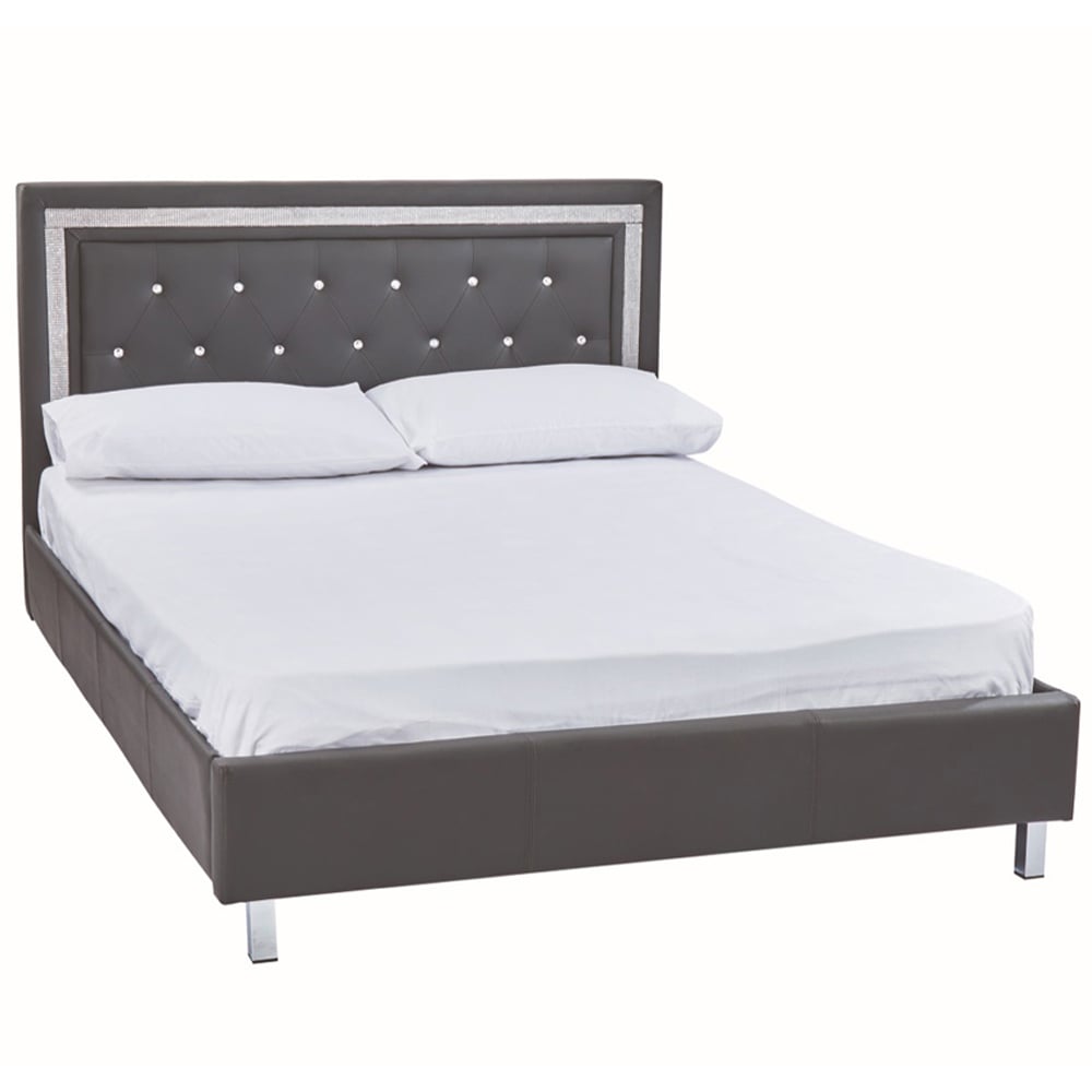 Crystalle 5.0 King Size Grey Bed Frame Image 2