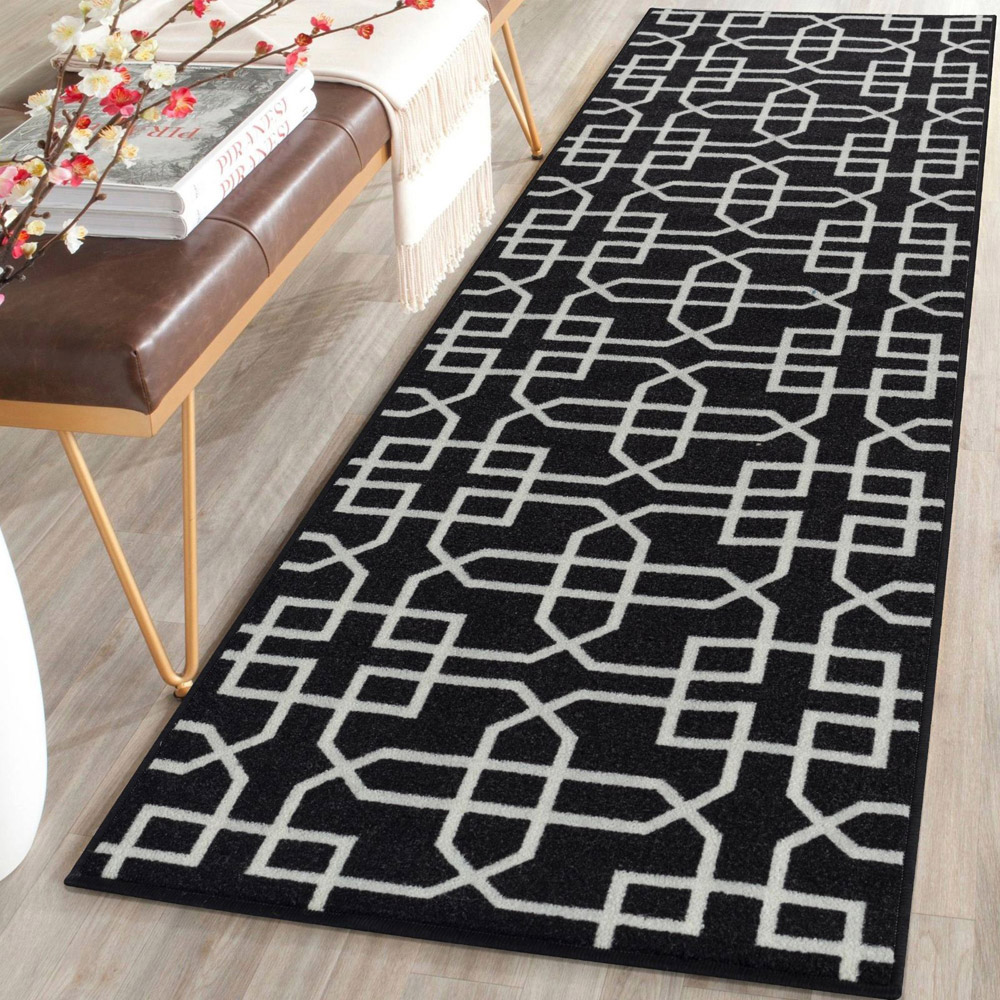 Smart Living Siam Black and Cream Gel Back Non-Slip Mat 80 x 150cm Image 2