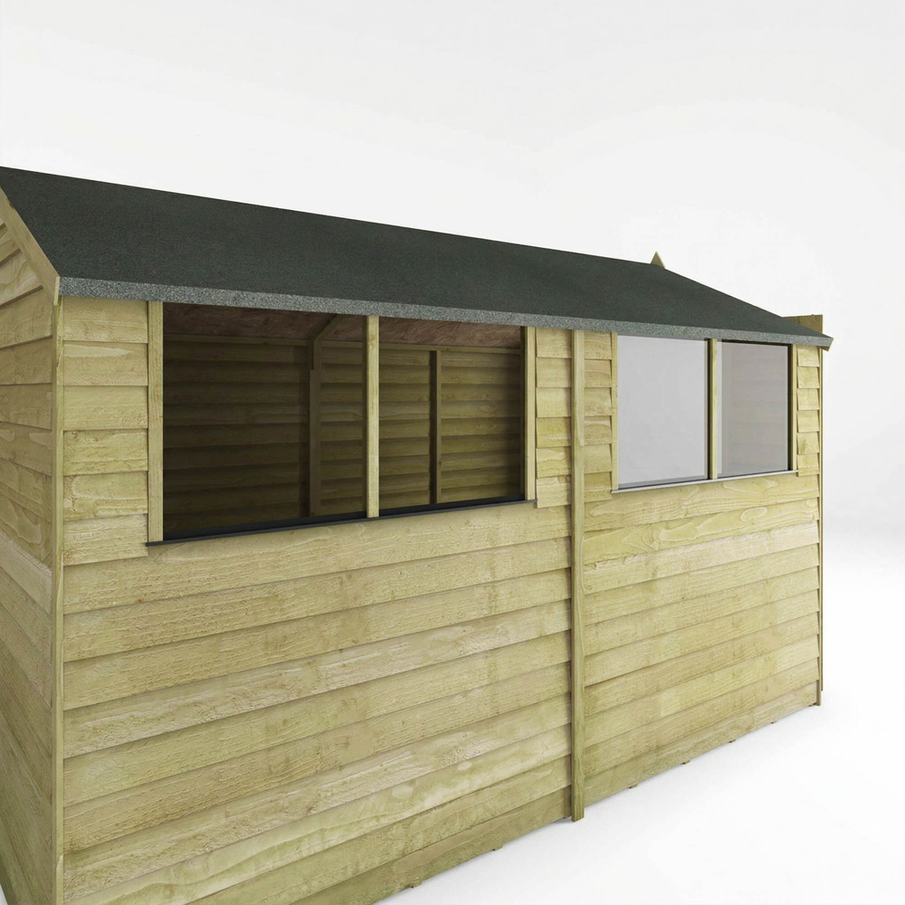 Mercia 10 x 6ft Double Door Overlap Apex Shed with Window Image 6