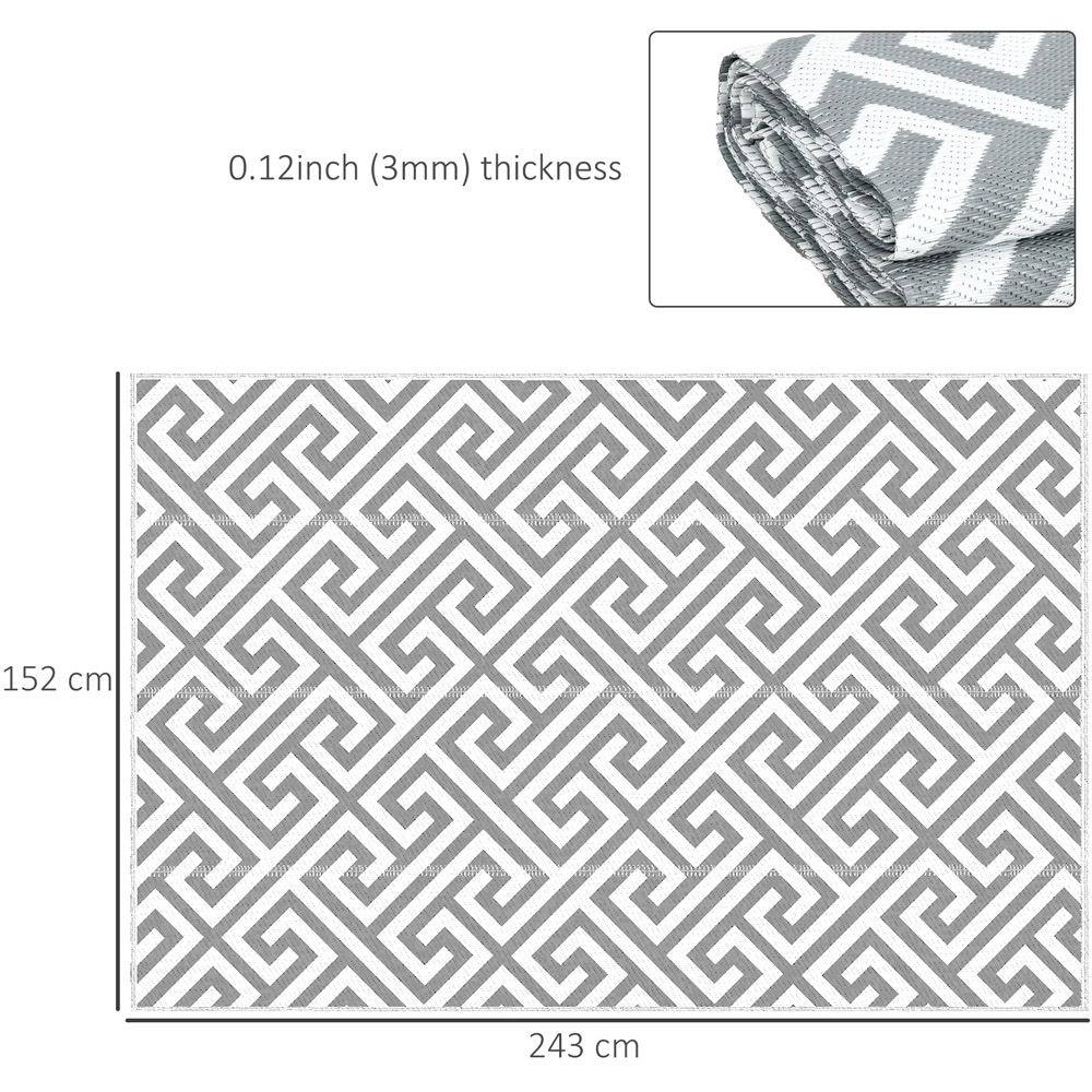 Outsunny Light Grey Reversible Outdoor Mat 243 x 152cm Image 7