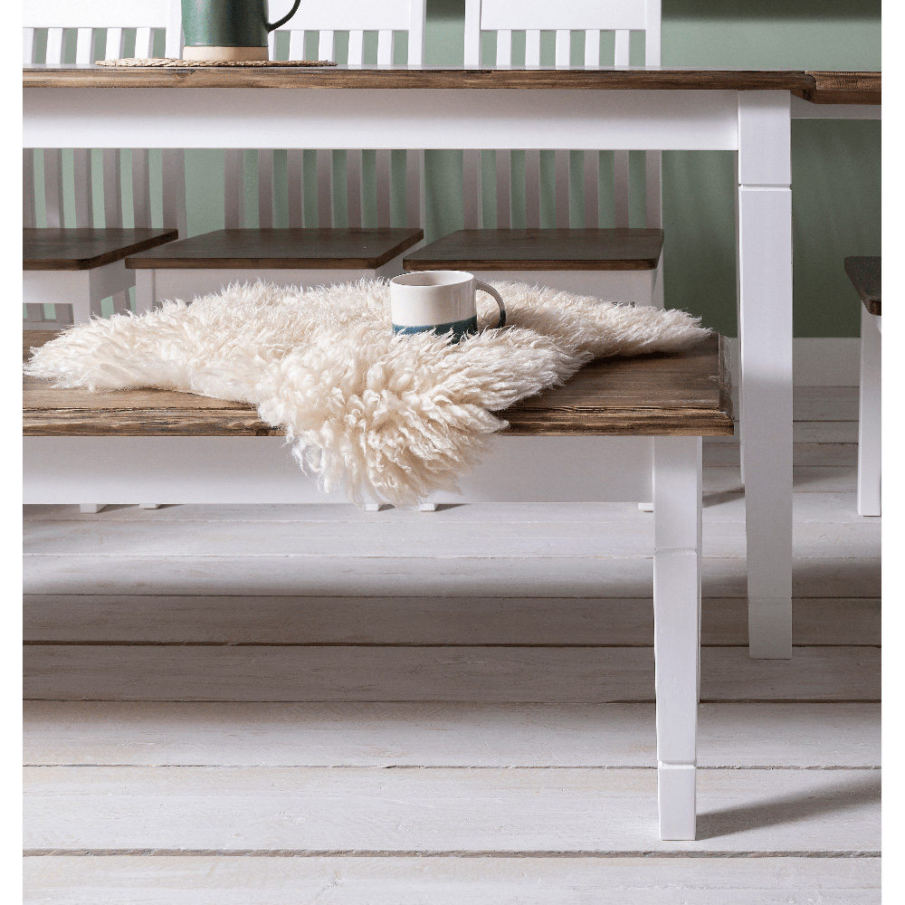 Noa and Nani Canterbury White and Dark Pine Hallway Bench 127cm Image 3