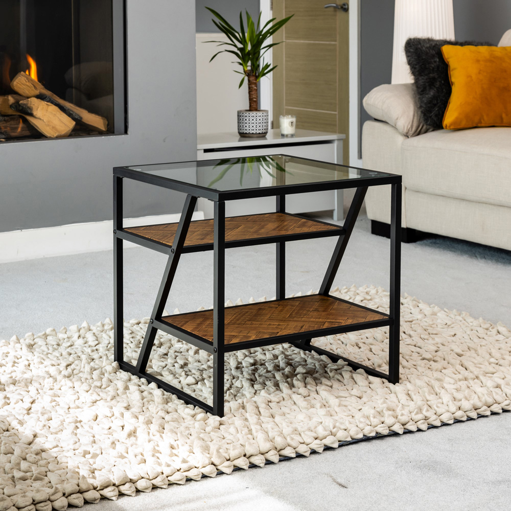 Artemis Home Cascade Glass Top Side Table Image 3