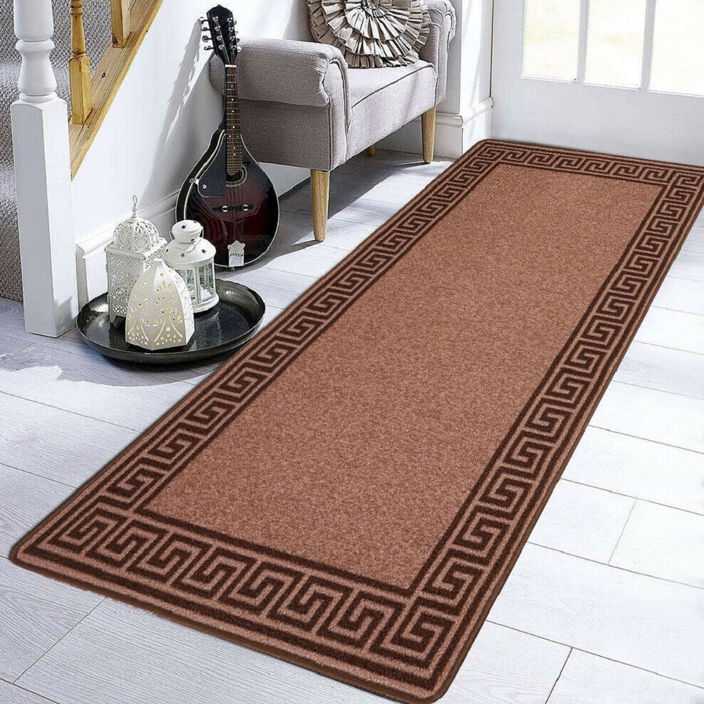 Smart Living Greekey Beige and Brown Gel Back Non-Slip Door Mat 67 x 120cm Image 3