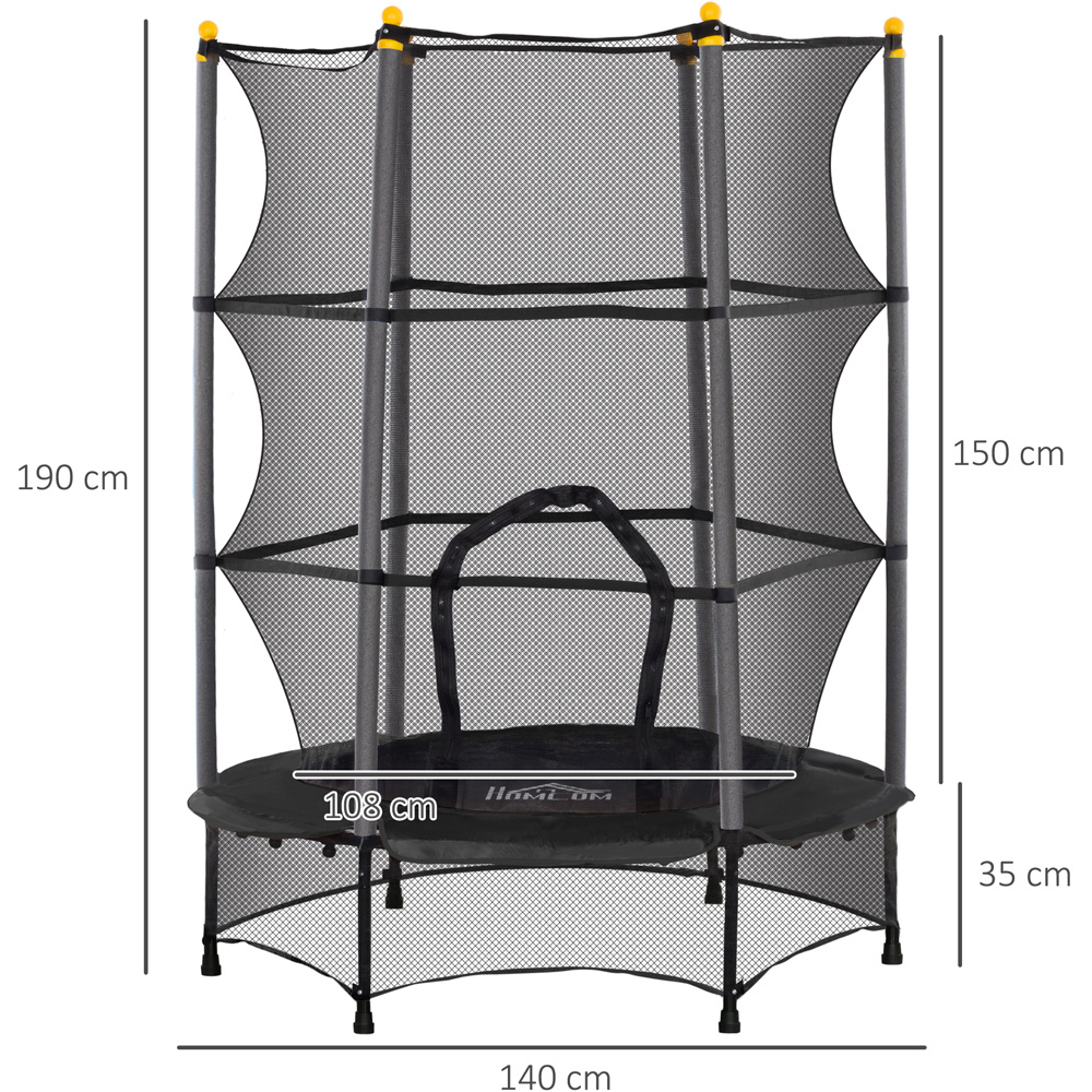 Tommy Toys Kids 4.6ft Black Trampoline with Safety Enclosure Image 7