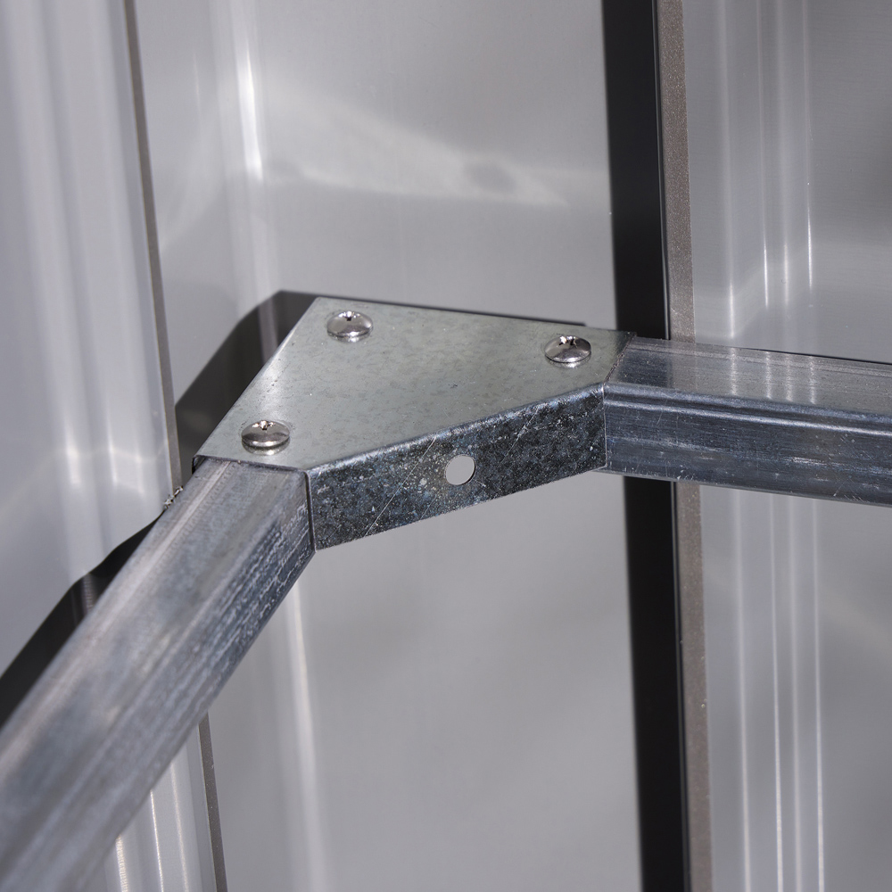 Rowlinson Brentvale Premium Apex Metal Shed with Foundation Kit 8 x 6ft Image 7