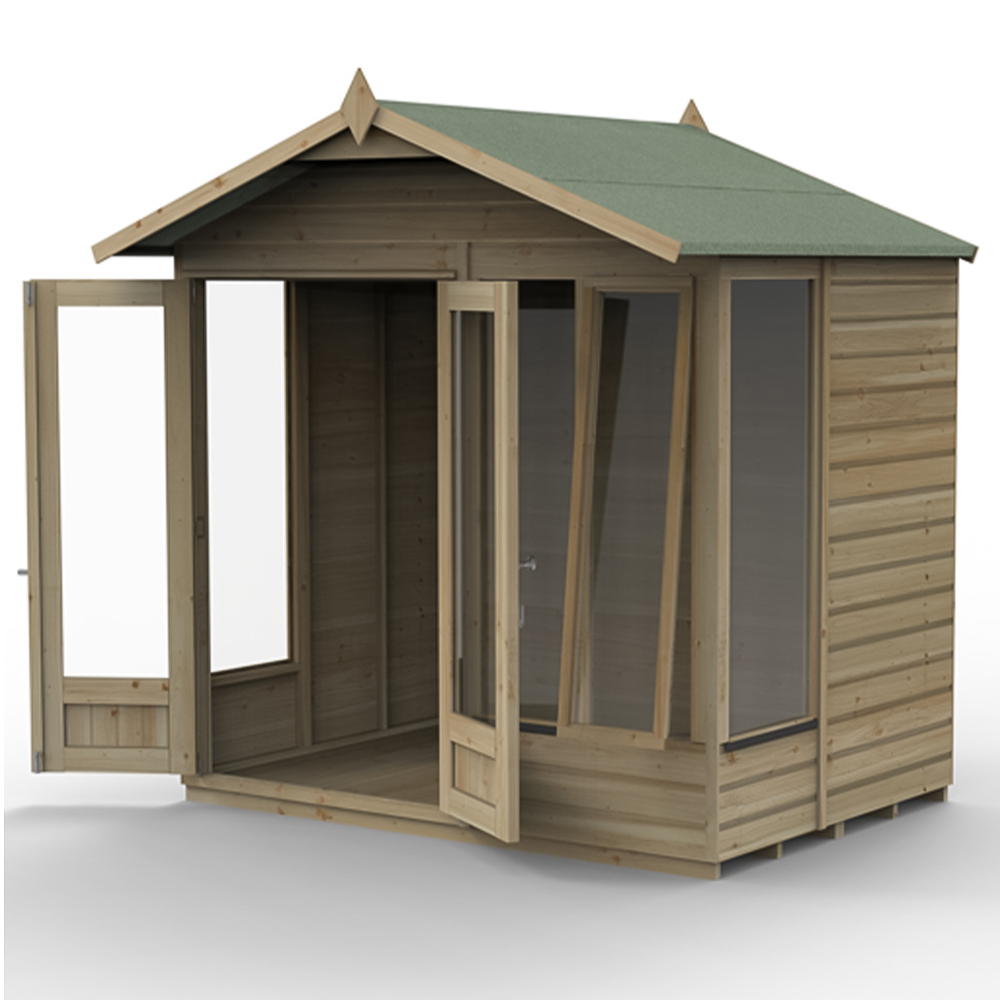 Forest Garden Beckwood 7 x 5ft Single Front Opening Shiplap Apex Summerhouse Image 4