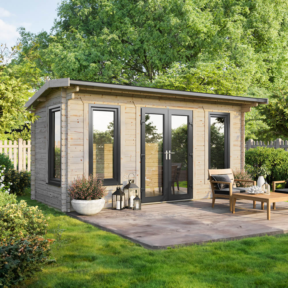 Power Sheds 18 x 8ft Centre Double Door Apex Log Cabin Image 2