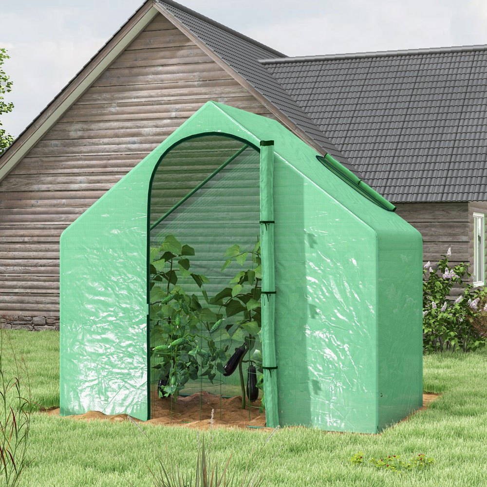 Outsunny Green 5.9 x 3.4ft Walk In Greenhouse Image 2