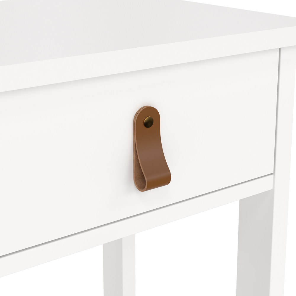 Florence Barcelona Single Drawer White Bedside Table Image 6