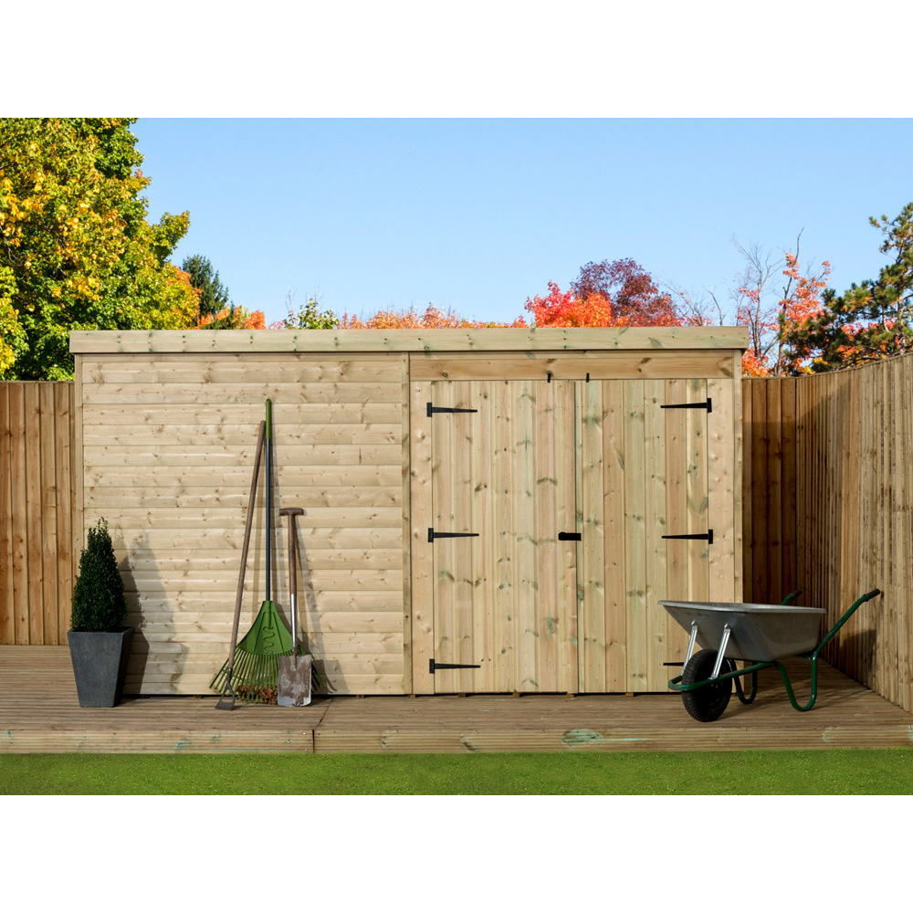 Empire Sheds 4000 14 x 8ft Double Door Tongue and Groove Wooden Pent Garden Shed Image 4
